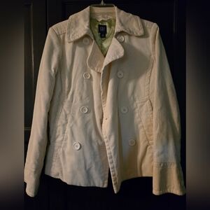 Gap corduroy peacoat. Off white, size M